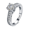 Band Ring Diamond Hollow Out White Synthetic Gemstones Sterling Silver Zircon Heart Love Ladies Personalized Fashion 6 7 8 9 / Women