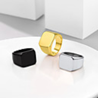 Band Ring Geometrical Black Gold Silver Stainless Steel Simple Fashion Oversized 1pc 7 8 9 10 11 / Men