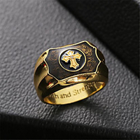 Band Ring Geometrical Rose Gold Gold Silver Copper Gold Plated Cross Letter Vintage 1pc 8 9 10