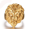 Band Ring Golden 18K Gold Plated Stainless Steel Lion Animal Statement Personalized Vintage 8 9 10 11 12 / Men