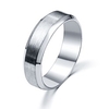 Band Ring Golden Black Silver Stainless Steel Ladies / Women