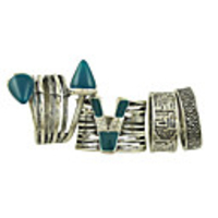 Band Ring Retro Green Resin Rhinestone Alloy Precious Joy Believe Stylish Vintage Trendy 4pcs One Size / Women