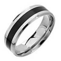 Band Ring Silver / Black Titanium Steel Tungsten Steel Simple Style Initial 8 / Women