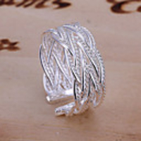 Band Ring Silver Alloy Ladies Unusual Unique Design One Size / Women
