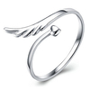 Band Ring Silver Sterling Silver Angel Wings Ladies Fashion Birthstones One Size / Women