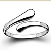 Band Ring Silver Sterling Silver Love Basic Open / Women