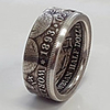 Band Ring Two Stone Silver Brass Totem Series Vintage 1pc 4 5 6 7 8
