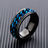 Band Ring Two tone Blue Stainless Steel Precious Stylish Unique Design Trendy 1pc 7 8 9 10 11 / Men