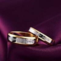 Band Ring Two tone M W Titanium Steel Ladies Fashion 6 7 8 9 10 / Couple