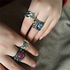 Band Ring Vintage Style Black Blue Purple Resin Stone Alloy Precious Joy Happy Luxury Unique Design Vintage 2pcs 7 / Women