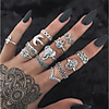 Band Ring Vintage Style Gold Silver Rhinestone Alloy Creative Ladies Unusual Unique Design 13pcs / Women