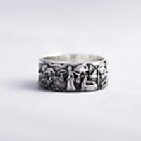 Band Ring Vintage Style Silver Brass Totem Series Vintage Trendy 1pc 6 7 8 9 10 / Women