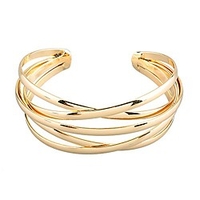 bangle bracelet open cuff style gold one size