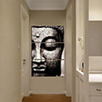 BANMU Canvas Painting Wall Art Pictures Gray 3 Panel Modern Large Oil Style Poster Buddha Wall Print Home Decor for Living Room