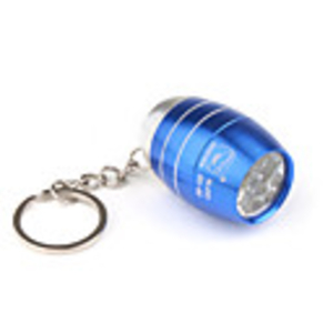 Barrel Shape 6pcs Superbright LED Flashlight KeyChain Unique Design Blue