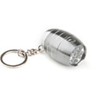 Barrel Shape 6pcs Superbright LED Flashlight KeyChain Unique design Silver