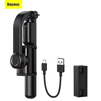 Baseus Uniaxial Gimbal Stabilizer Bluetooth for Smartphone Remote Control Tripod Foldable Portable Phone Stabilizer for Video Recording Compatible with iPhone Android miniinthebox