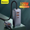 Baseus 120W Car Charger USB Charger QC 3.0 PD 3.0 Fast Charger Portable USB Phone Charger 3U1C miniinthebox