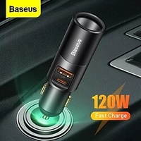 Baseus 120W USB Car Charger 4.0 3.0 PD Fast Charge Car Cigarette Lighter Charger miniinthebox