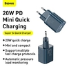 BASEUS 20 W Output Power USB C PD Charger Fast Charger Phone Charger GaN Charger Laptop Charger Portable Charger Portable QC 3.0 Fast Charge For iPad Cell Phone Laptop Tablet miniinthebox