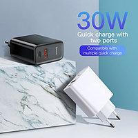 BASEUS 30 W Output Power USB USB C PD Charger Fast Charger Phone Charger Portable Charger Multi-Output Fast Charge For Universal miniinthebox