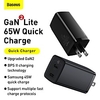 BASEUS 65 W Output Power USB C PD Charger Fast Charger Phone Charger GaN Charger Laptop Charger Portable Charger Multi-Output Fast Charge For iPad Cell Phone Laptop Tablet miniinthebox