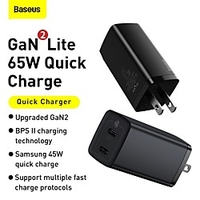 BASEUS 65 W Output Power USB C PD Charger Fast Charger Phone Charger GaN Charger Laptop Charger Portable Charger Multi-Output Fast Charge For iPad Cell Phone Laptop Tablet miniinthebox