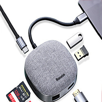 Baseus 7 in 1 Type-C HUB 3.0 to HDMI RJ45 Multi USB Adapter For MacbookPro2020 HUB USB C Splitter Laptop