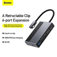 BASEUS CAHUB-DA0G USB 3.0 USB C to USB 3.0 USB 3.0 USB C 3.5mm Audio SD Card TF Card USB Hub 5 Ports For Windows,  PC,  Laptop miniinthebox