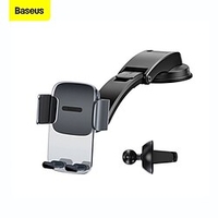 Baseus Car Phone Holder Clip-on Vent Phone Holder Suction Cup Base Car Portable Phone Holder Set miniinthebox