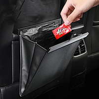 Baseus Car Seat Back Organizer PU Leather Garbage Storage Bag Auto Backseat Multi Pocket Hanging Pouch Car Organizer Accessories Black Brown