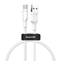 Baseus Double-ring Huawei quick charge cable USB For Type-C 5A 0.5m /1m/2mWhite