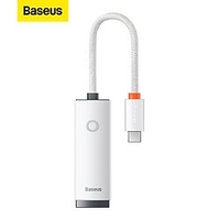 Baseus Lite Series Ethernet Adapter Type-C to RJ45 LAN Port (1000Mbps) Black miniinthebox