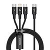 BASEUS Micro USB Lightning USB C Cable 3 In 1 Braided High Speed 5 A 1.5m(5Ft) Nylon For Xiaomi Huawei OnePlus Phone Accessory miniinthebox