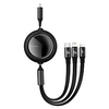 BASEUS Micro USB Lightning USB C Cable 3 In 1 Retractable High Speed 6 A 1.2m(4Ft) Nylon For Xiaomi Huawei OnePlus Phone Accessory miniinthebox