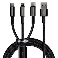 BASEUS Micro USB Lightning USB C Cable Braided 1 to 3 3.5 A 1.5m(5Ft) Nylon TPE Aluminium Alloy For Macbook iPad Samsung Phone Accessory miniinthebox