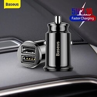 Baseus Mini Dual USB Car Charger 5V 3.1A Fast Charge 2 Ports USB For Phone Tablet Car Charging miniinthebox