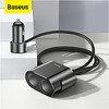 Baseus Power Socket Adapter Splitter 5V 3.1A 100W Dual USB Car Charger Adapter for Phone Car-Charger Auto Fast Charging