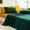 Basics Lightweight Super Soft Easy Care Microfiber 3/4 Pieces Bedding Set Sheet Set with 12 Deep Pockets(Include 1 Flat Sheet, 1 Fitted Sheet and 1or 2 Pillowcases)-Green and Yellow