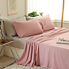 Basics Lightweight Super Soft Easy Care Microfiber 3/4 Pieces Bedding Set Sheet Set with 12 Deep Pockets(Include 1 Flat Sheet, 1 Fitted Sheet and 1or 2 Pillowcases)-Pink and Gray