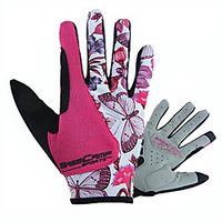 BAT FOX Winter Bike Gloves / Cycling Gloves Mountain Bike Gloves Mountain Bike MTB Anti-Slip Breathable Shockproof Protective Full Finger Gloves Sports Gloves Lycra Mesh Fuchsia for Adults