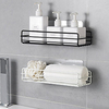 Bath Kitchen Shelf of Holing Wash Gargle Free Frame to Receive A Square White Shelf Square Black Shelf Black Corner