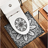 Bath Mats Black Geometric 3PC Bathroom Rug Mat Set Special Material Non Slip