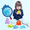 Bath Toy Bathtub Pool Toys Fishing Games Bath Toys Bathtub Toy Whales Fish Set Fish Whale Rubber Floating Swimming Bathtub Tub Bath Time Bathroom Kid