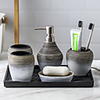 Bathroom Accessories Set,  5 Piece Ceramic Complete Bathroom Set for Bath Decor,  Includes Toothbrush Holder,  Soap Dispenser,  Soap Dish,  2 Tumblers