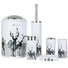 Bathroom Accessories Set 6 Pcs Toilet Brush Soap Dish Trash Can Toothbrush Cup Soap Dispenser Bathroom Accessory Set