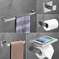 Bathroom Accessory Set / Towel Bar / Toilet Paper Holder New Design / Creative Contemporary / Modern Stainless Steel / Low-carbon Steel - Bathroom Wall Mounted