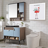 Bathroom Folding Mural Cabinet Free Perforation Wall-mounted Bath Storage Cabinet