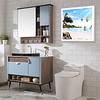 Bathroom Folding Mural Cabinet Free Perforation Wall-mounted Toilet Storage Cabinet