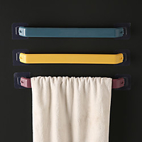 Bathroom Paste Non-perforated Towel Rack Single Rod Simple Straw Wwall Hanging Rag Rack Bathroom Thickening Rack